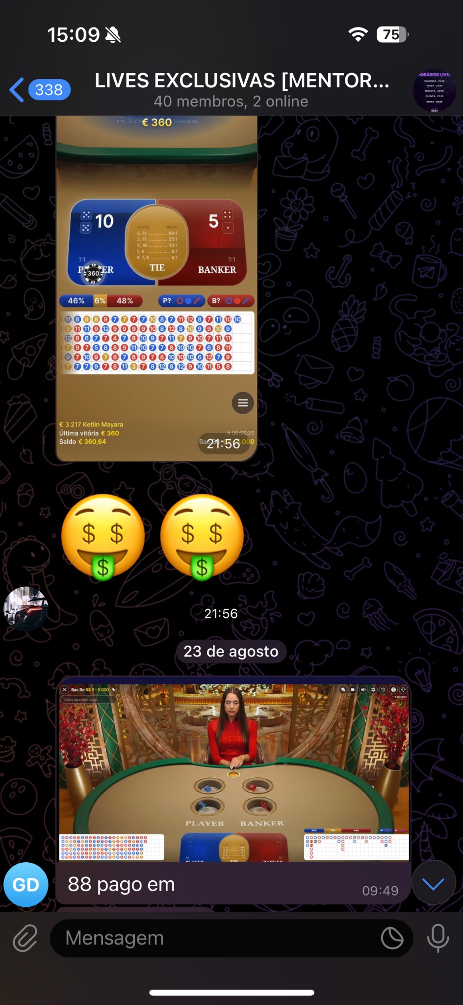 Feedback de aluno sobre ganhos